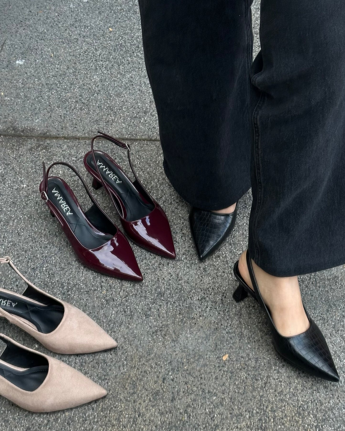 Slingbacks Lua Croco black