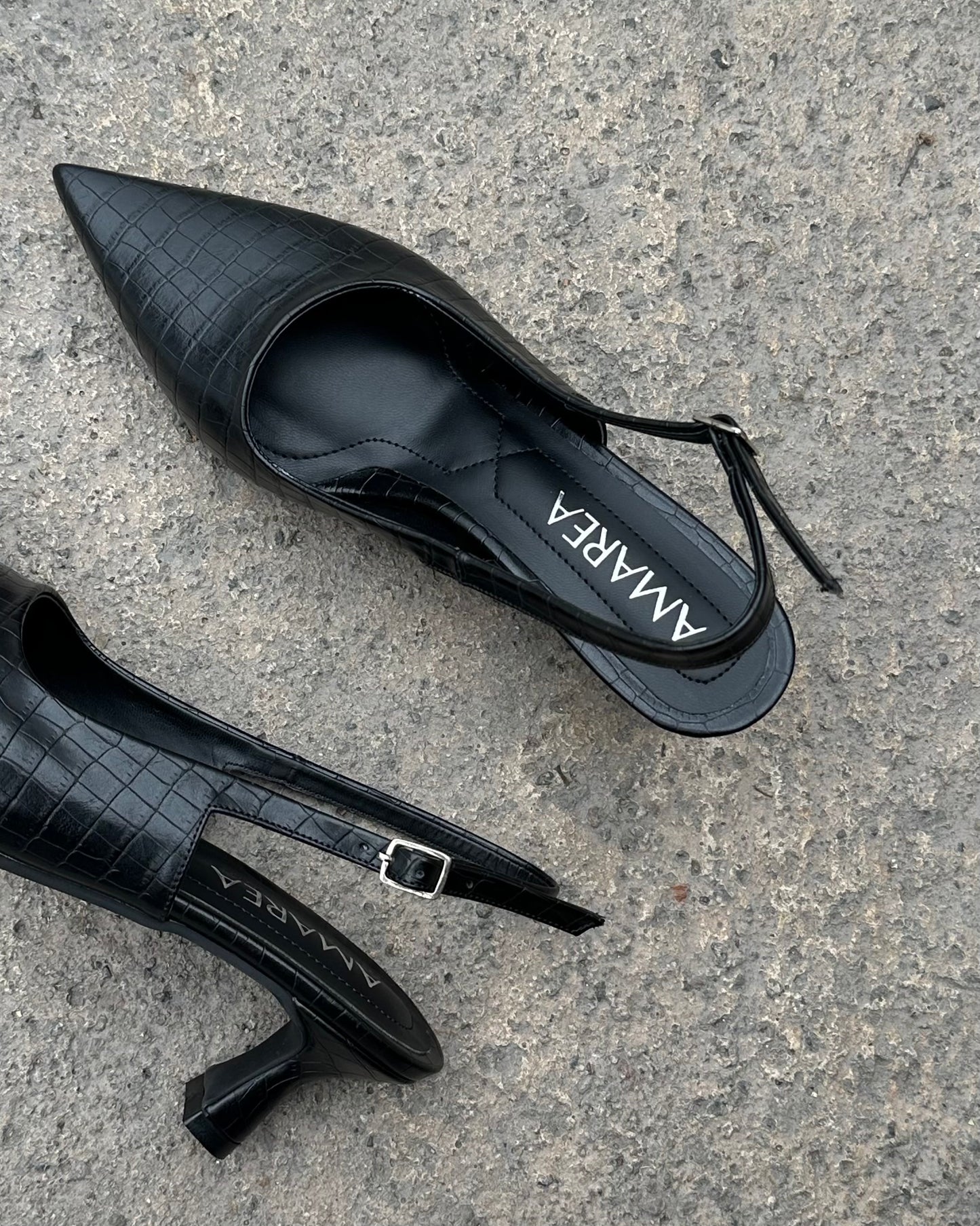 Slingbacks Lua Croco black
