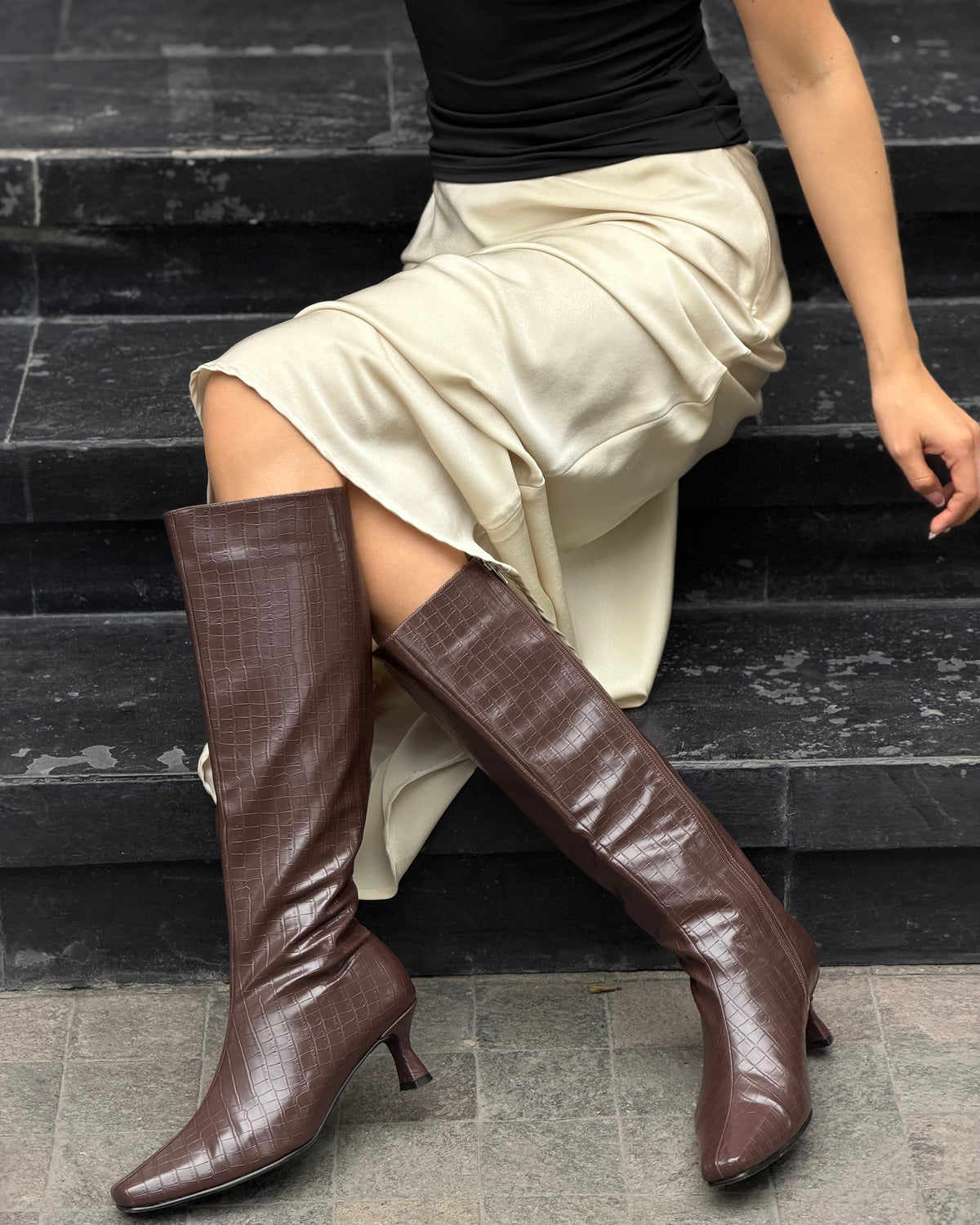 Botas Naia Croco Brown