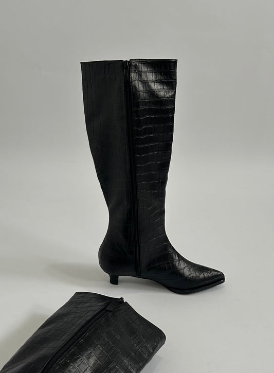 Botas Gaia Croco Black
