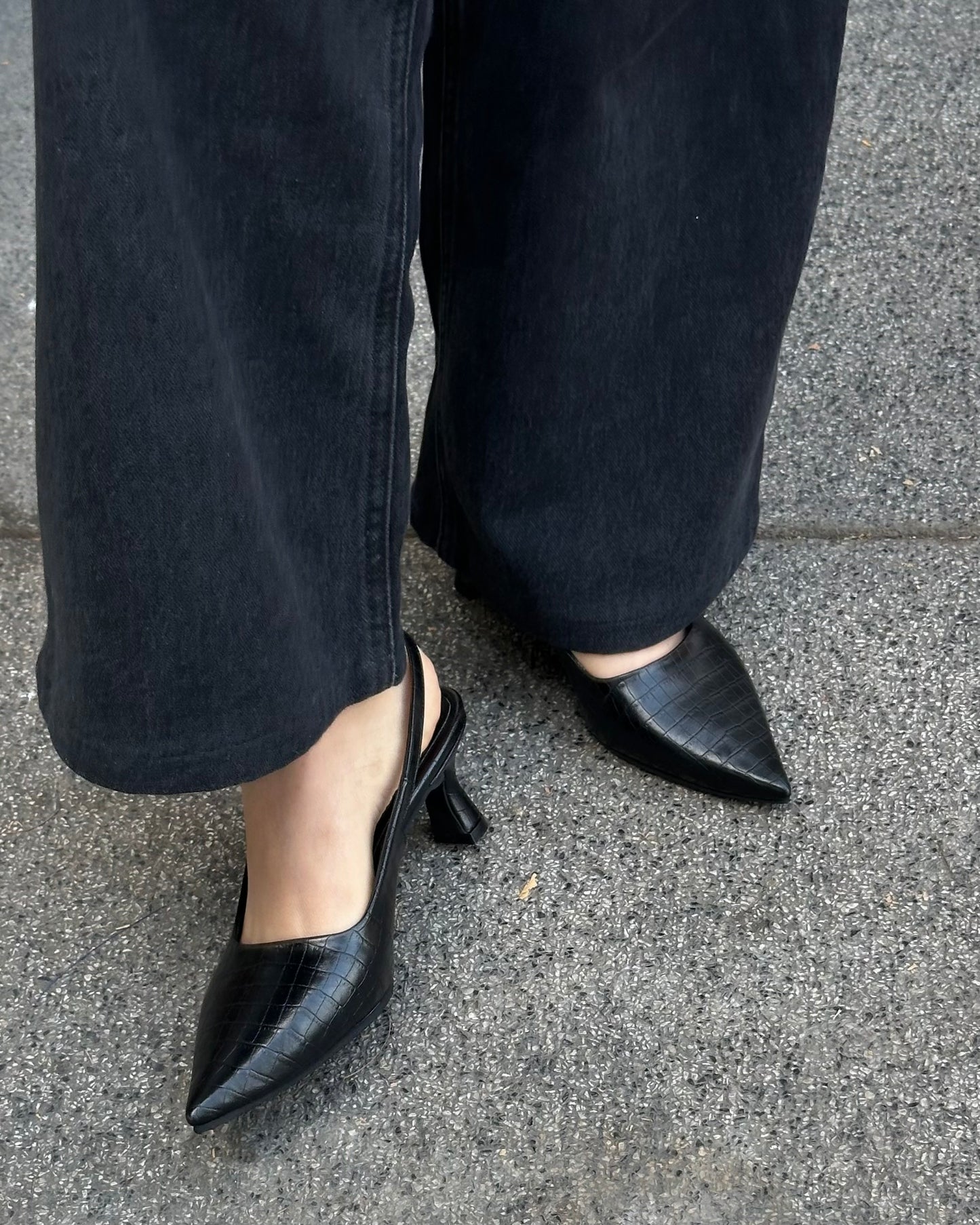 Slingbacks Lua Croco black