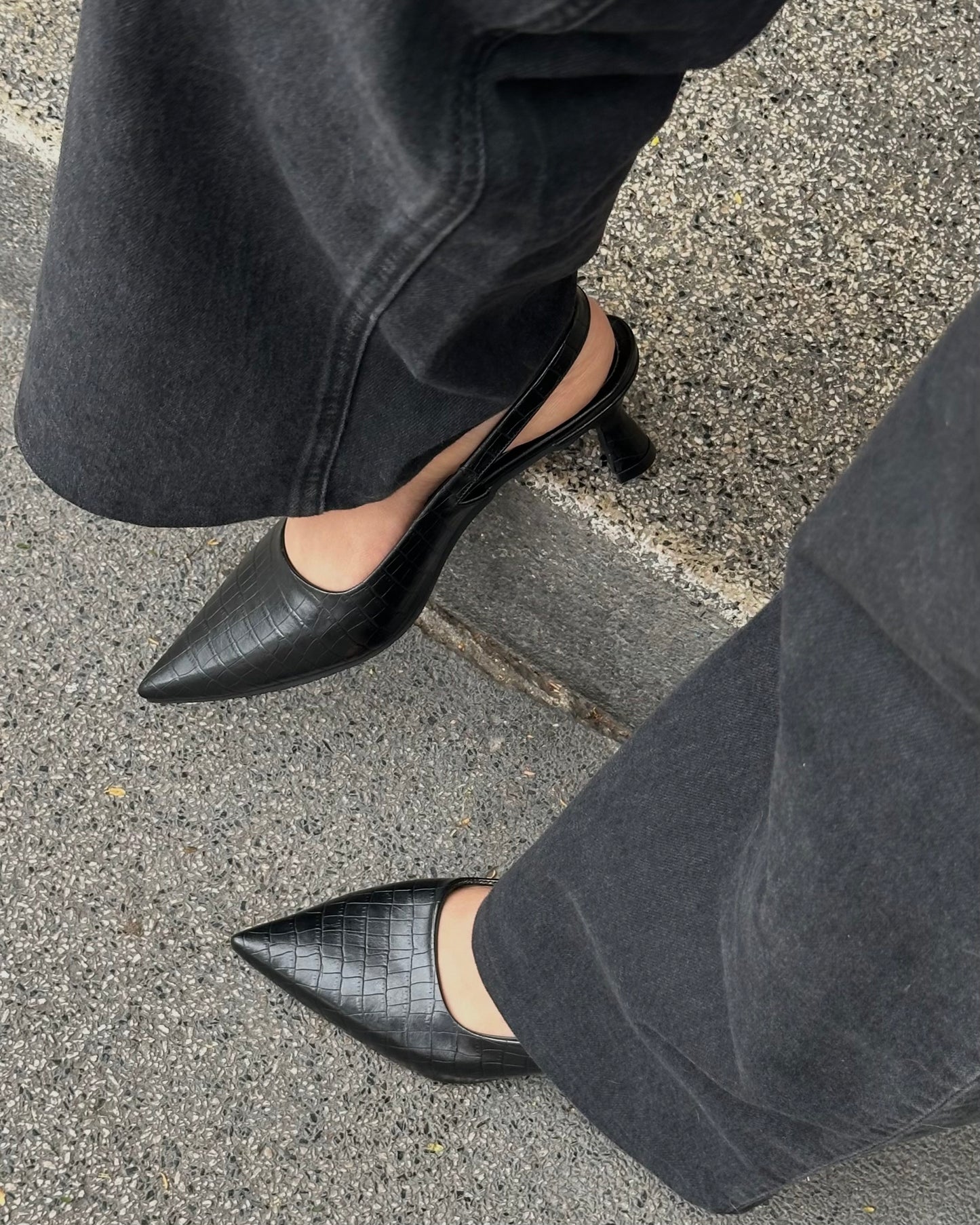 Slingbacks Lua Croco black