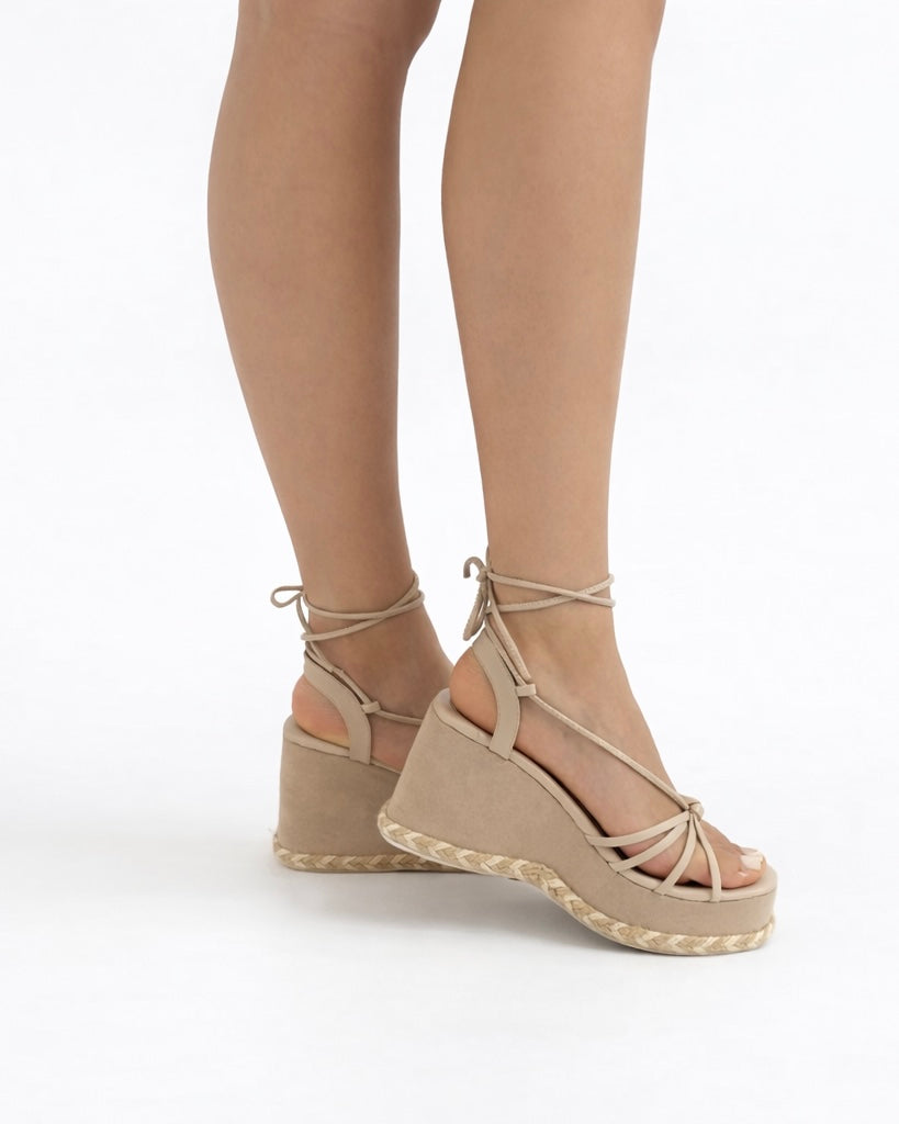 Plataformas Cuña Loana Beige