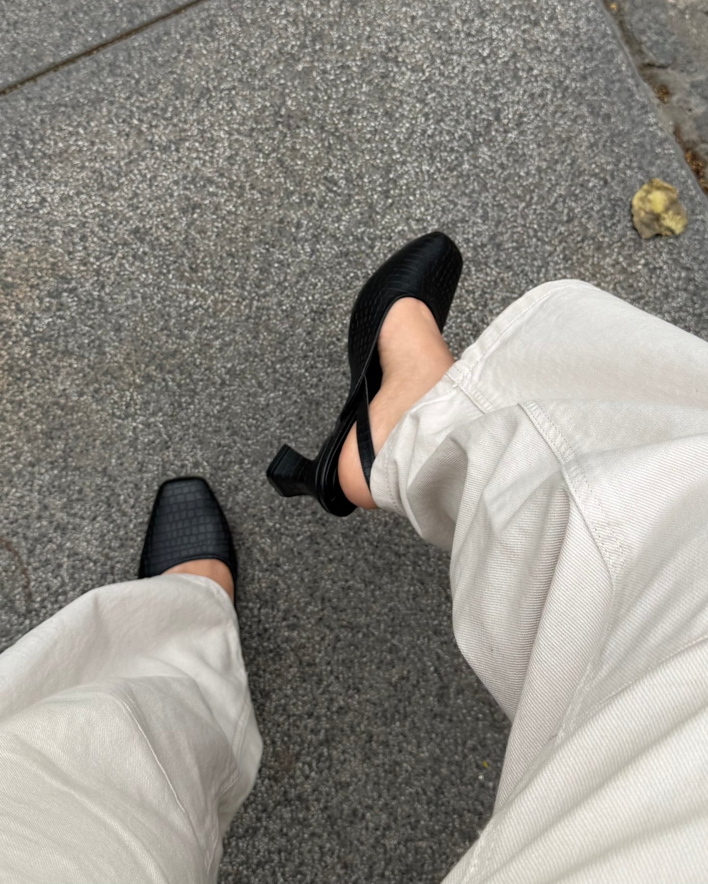 Slingbacks Elise Croco Black