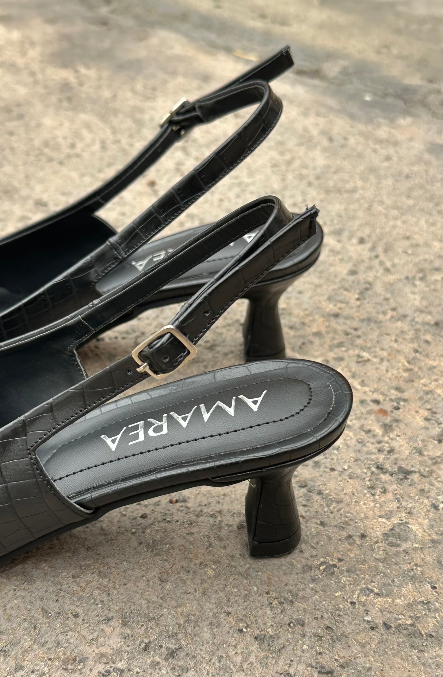 Slingbacks Lua Croco black