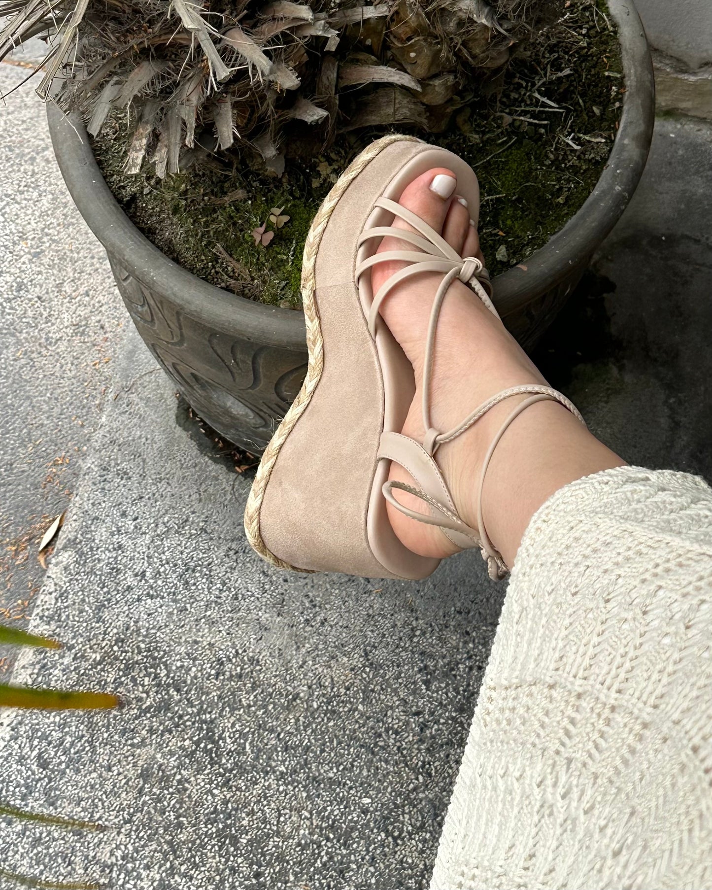 Plataformas Cuña Loana Beige