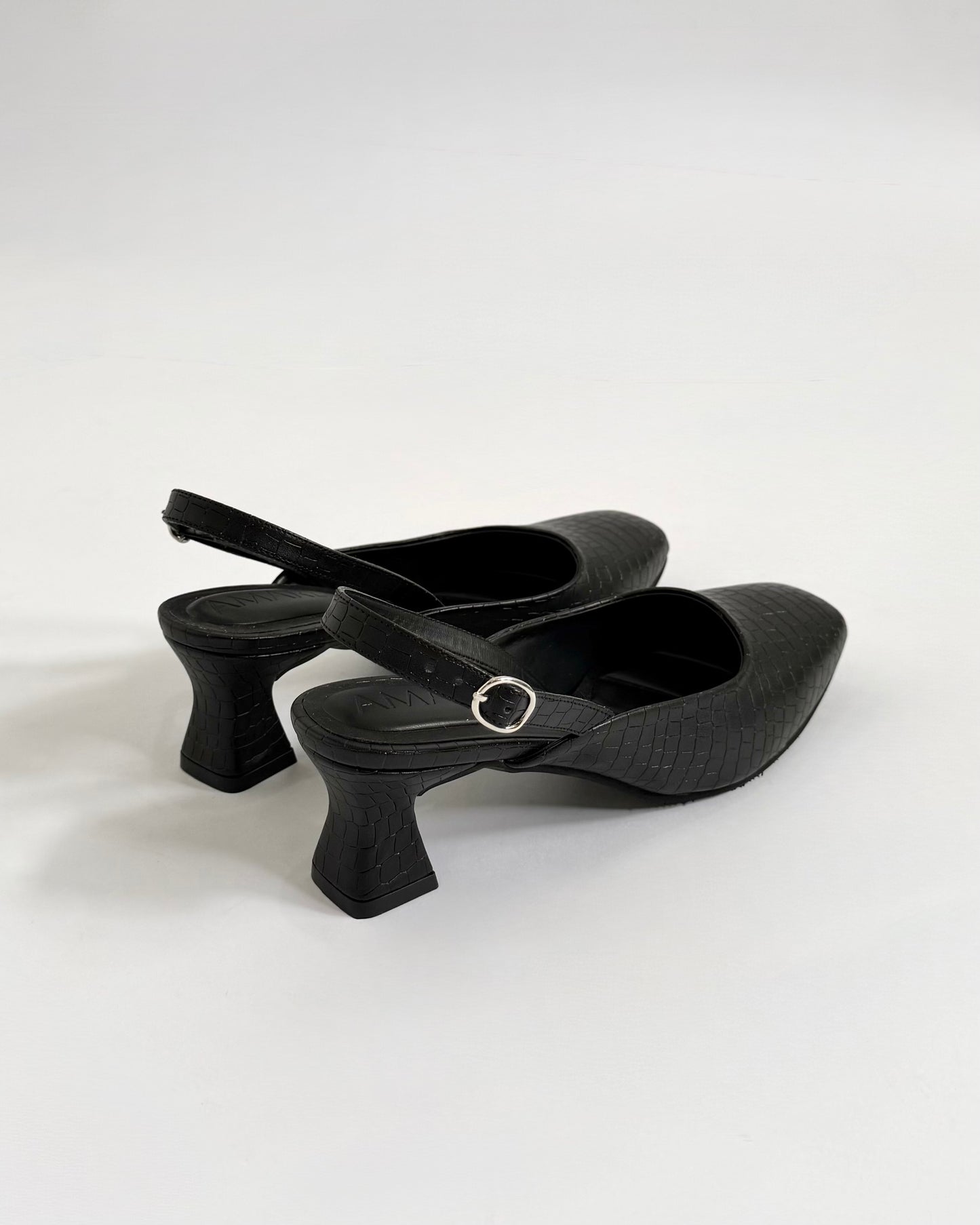 Slingbacks Elise Croco Black