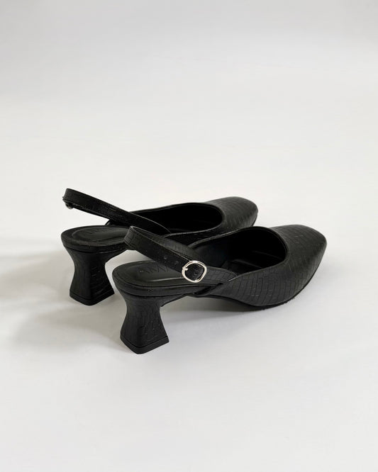 Slingbacks Elise Croco Black