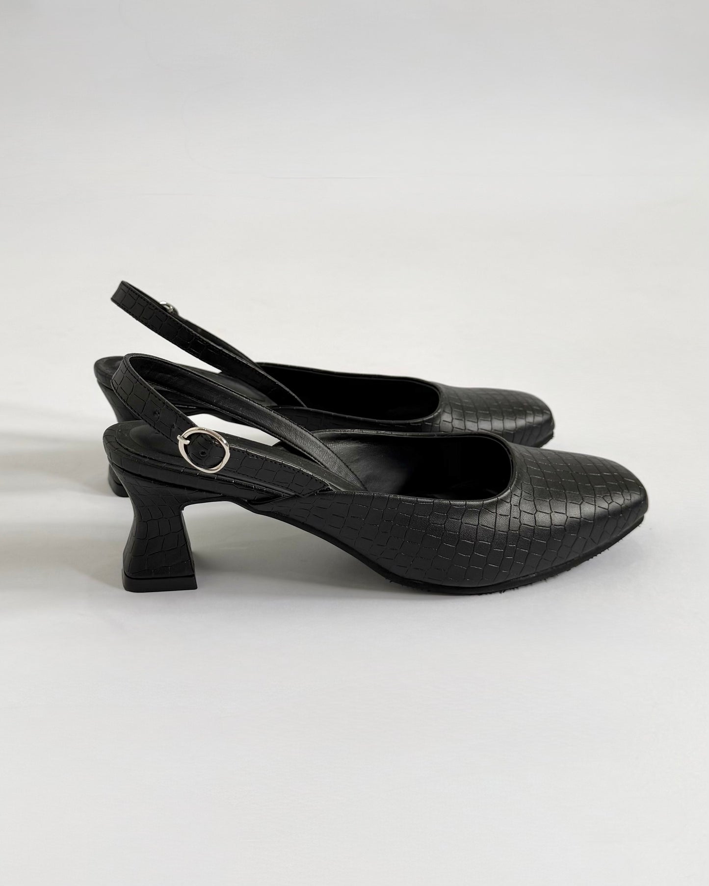 Slingbacks Elise Croco Black