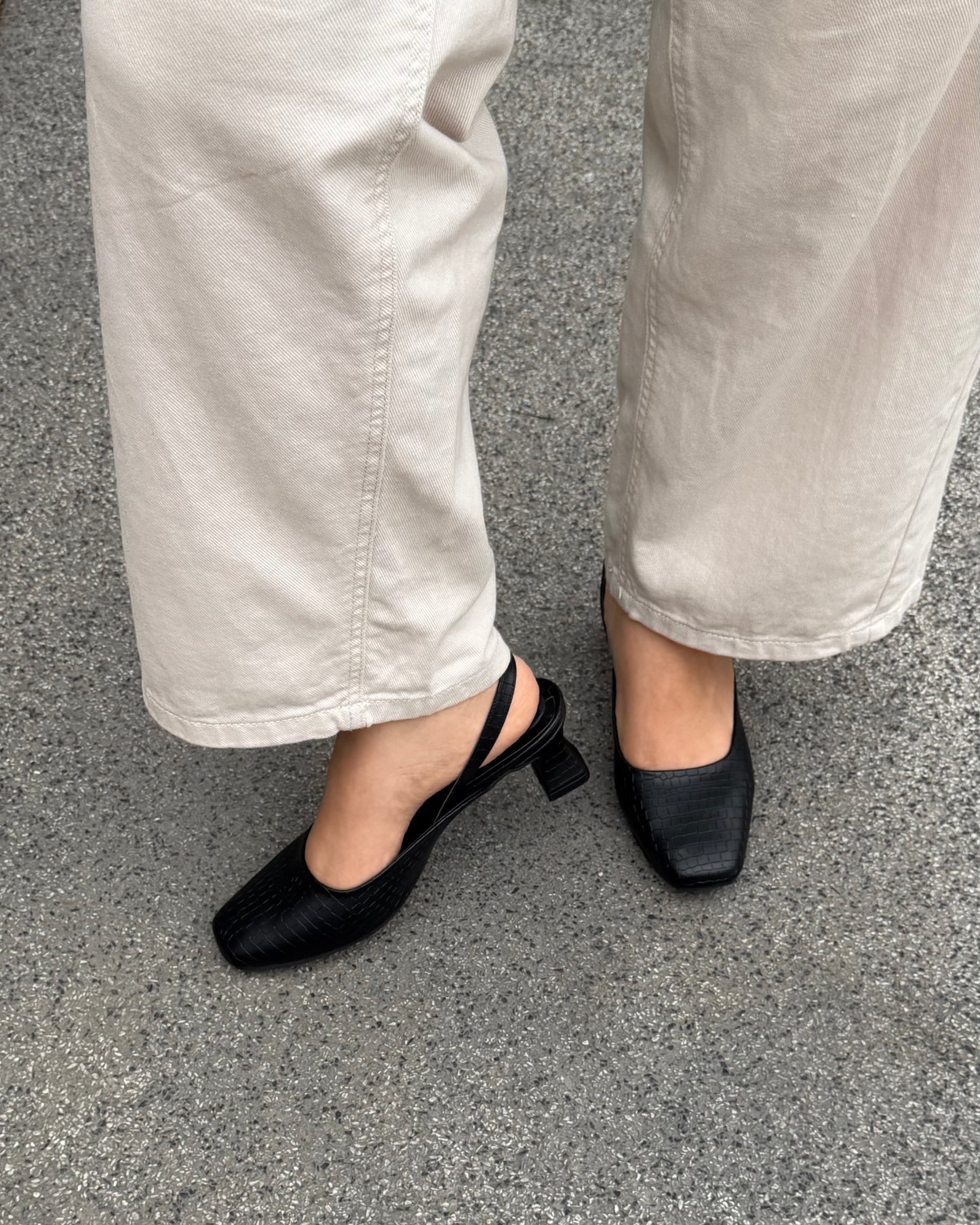 Slingbacks Elise Croco Black