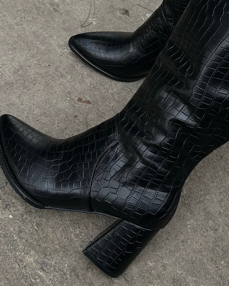 Botas Gizem Croco Black